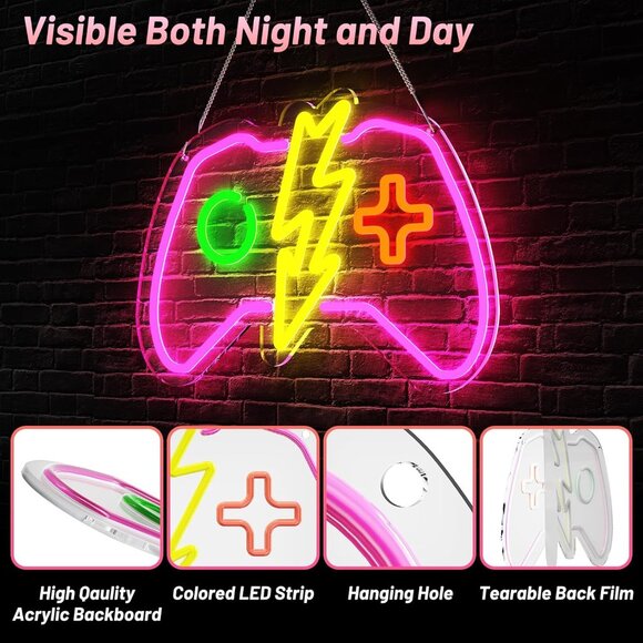 Gaming Neon Sign Dimmable Gamer LED Neon Lights for Video Game Room - Picture 3 of 6